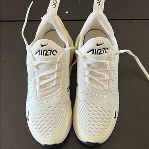 Nike White and Cream Air270 Lightweight Sneakers
